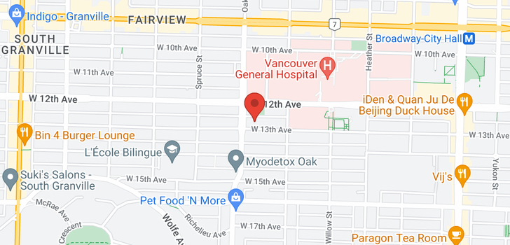 map of 109 975 W 13TH AVENUE